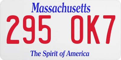 MA license plate 295OK7