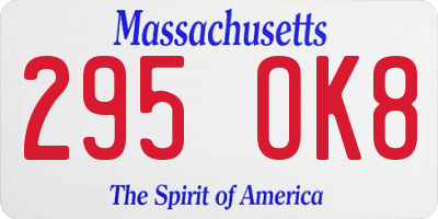 MA license plate 295OK8