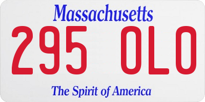 MA license plate 295OL0
