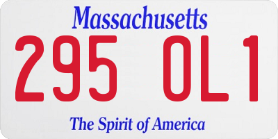 MA license plate 295OL1