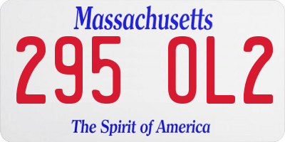 MA license plate 295OL2