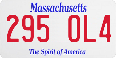 MA license plate 295OL4