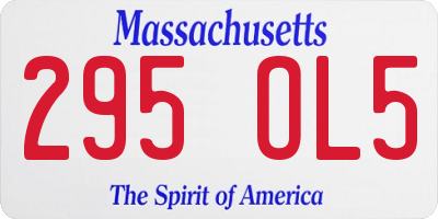 MA license plate 295OL5