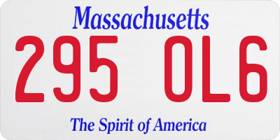 MA license plate 295OL6