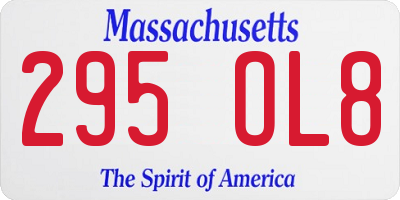 MA license plate 295OL8