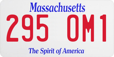 MA license plate 295OM1
