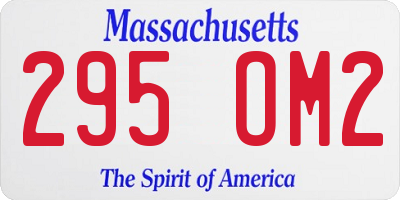 MA license plate 295OM2