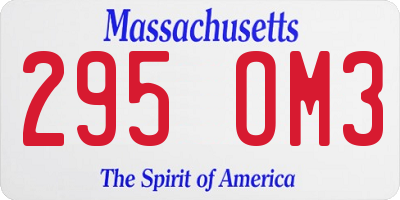 MA license plate 295OM3