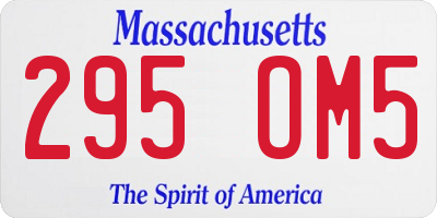 MA license plate 295OM5
