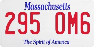 MA license plate 295OM6
