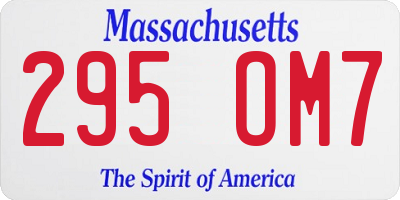 MA license plate 295OM7