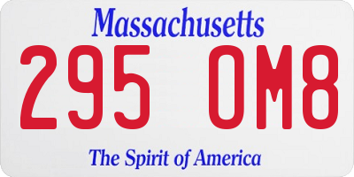 MA license plate 295OM8