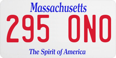 MA license plate 295ON0
