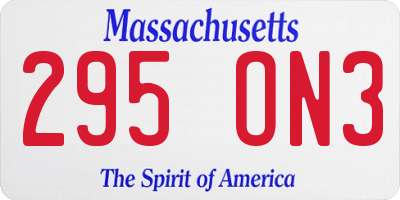 MA license plate 295ON3