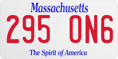 MA license plate 295ON6