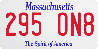 MA license plate 295ON8