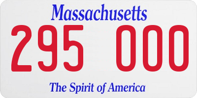 MA license plate 295OO0