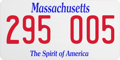 MA license plate 295OO5