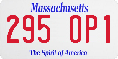 MA license plate 295OP1