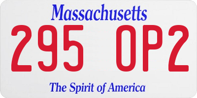MA license plate 295OP2