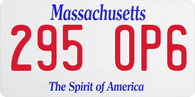 MA license plate 295OP6