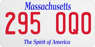 MA license plate 295OQ0