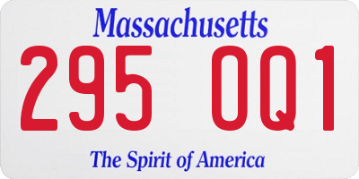 MA license plate 295OQ1