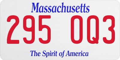 MA license plate 295OQ3