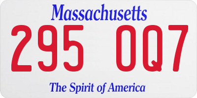 MA license plate 295OQ7