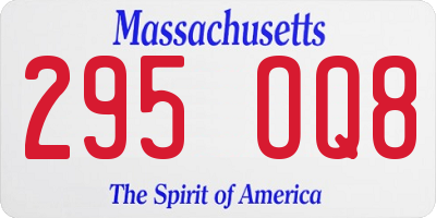 MA license plate 295OQ8