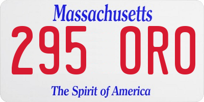 MA license plate 295OR0