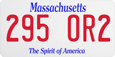 MA license plate 295OR2