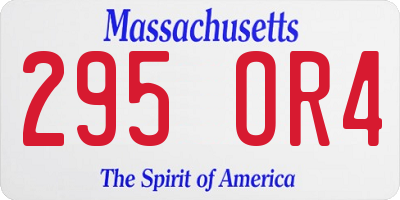 MA license plate 295OR4