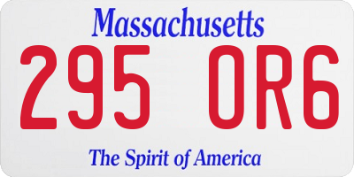 MA license plate 295OR6