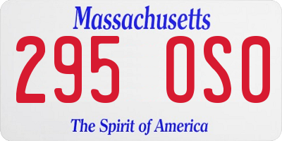 MA license plate 295OS0