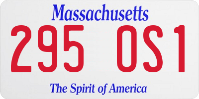 MA license plate 295OS1