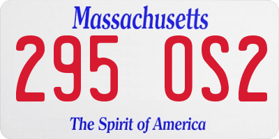 MA license plate 295OS2