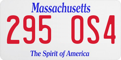 MA license plate 295OS4