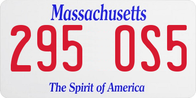 MA license plate 295OS5