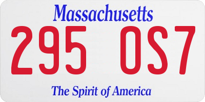 MA license plate 295OS7