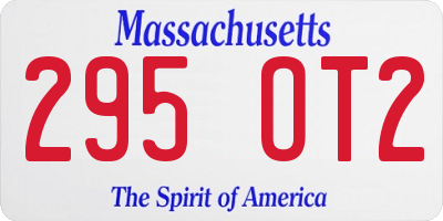 MA license plate 295OT2
