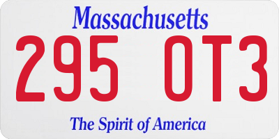 MA license plate 295OT3
