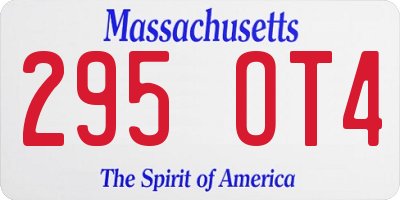 MA license plate 295OT4