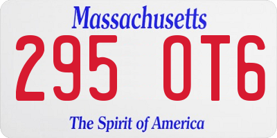 MA license plate 295OT6