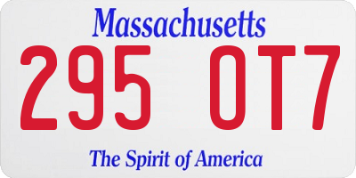 MA license plate 295OT7