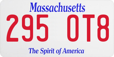 MA license plate 295OT8