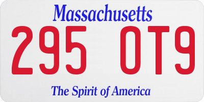 MA license plate 295OT9