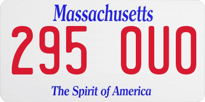 MA license plate 295OU0