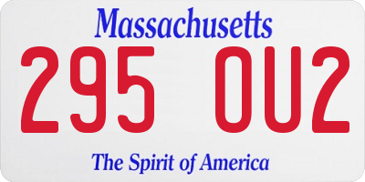 MA license plate 295OU2
