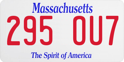 MA license plate 295OU7